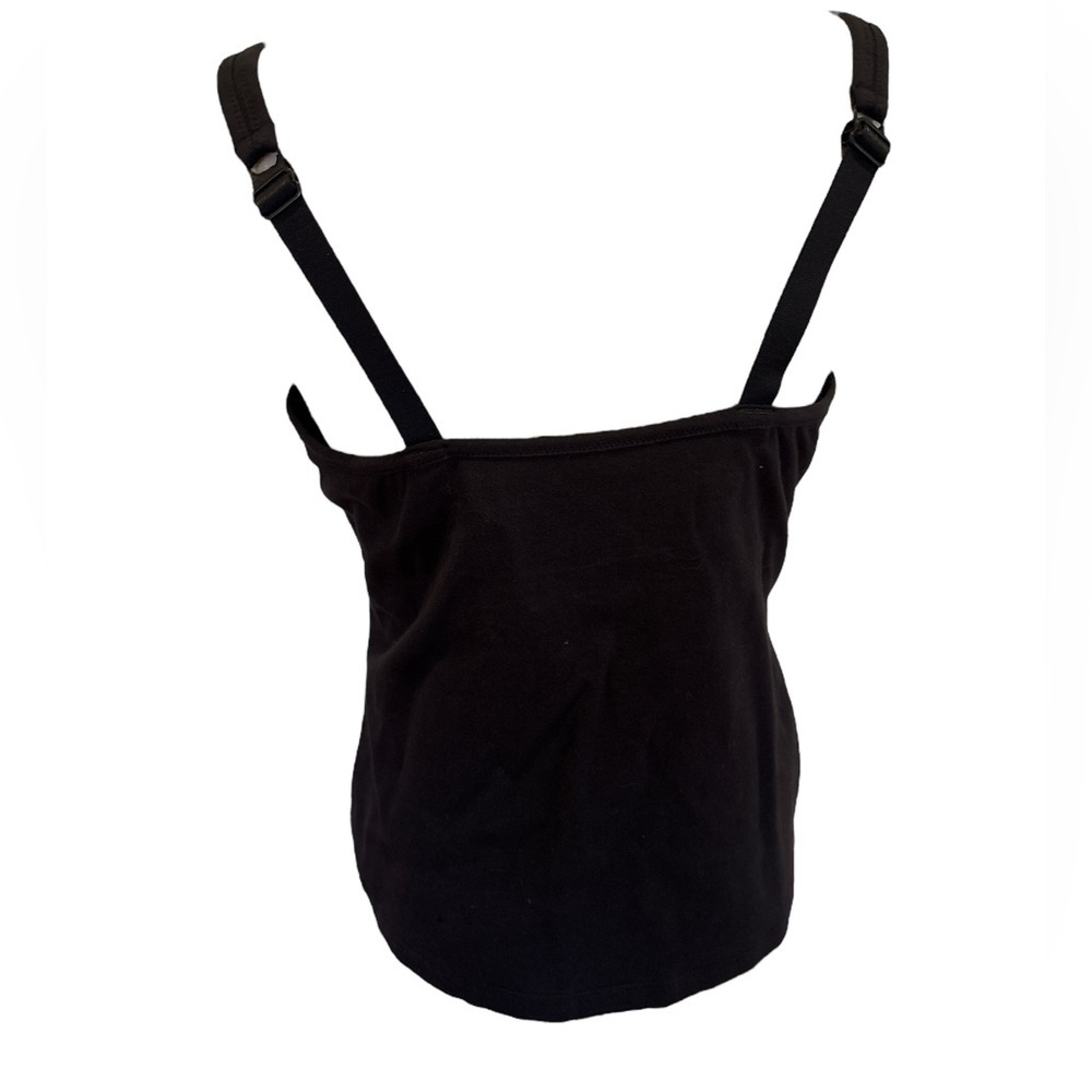 NWOT BALI 40D BLK UNDERWIRE BRA  MINIMALIST CAMISOLE TANK TOP STRETCH LINGERIE - Picture 4 of 11